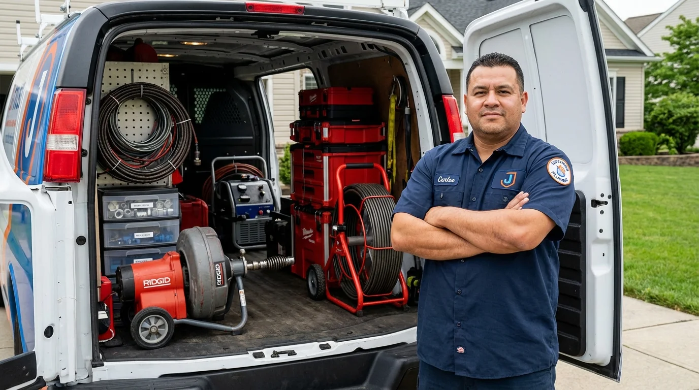 Professional drain cleaning equipment and Johns Plumbing LLC plumber in Catawissa